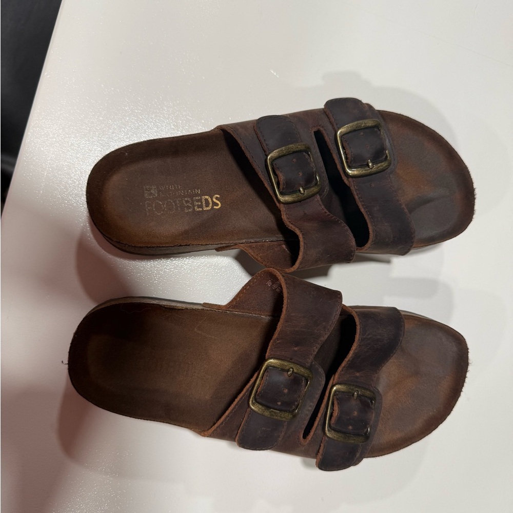 Brown Double Buckle Sandals